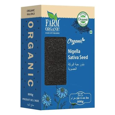 Farm Organic Gluten Free Nigella Sativa Seeds (Kalonji), 200G